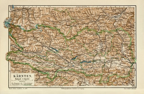 Kärnten historische landkarte - kärnten,