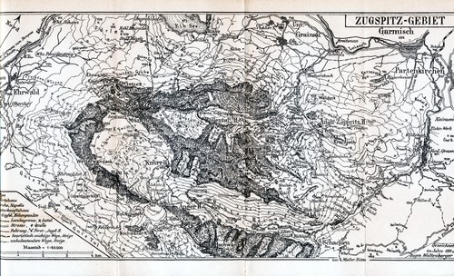 Zugspitze 1912 orig karte - zugspitze, kl.