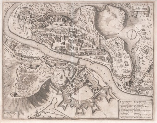 Salzburg ansicht stadtplan - salzburg,